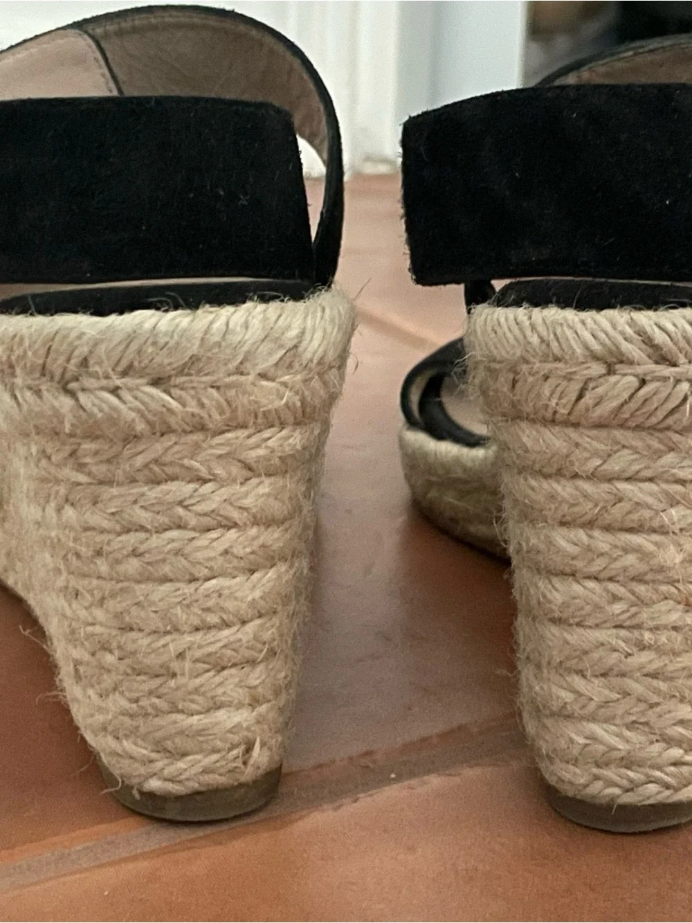 Stuart Weitzman Black Suede Espadrille Wedge - Picture 4 of 8
